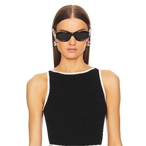 New NWT L'Academie by Marianna Lida Tank Top in Black white midi